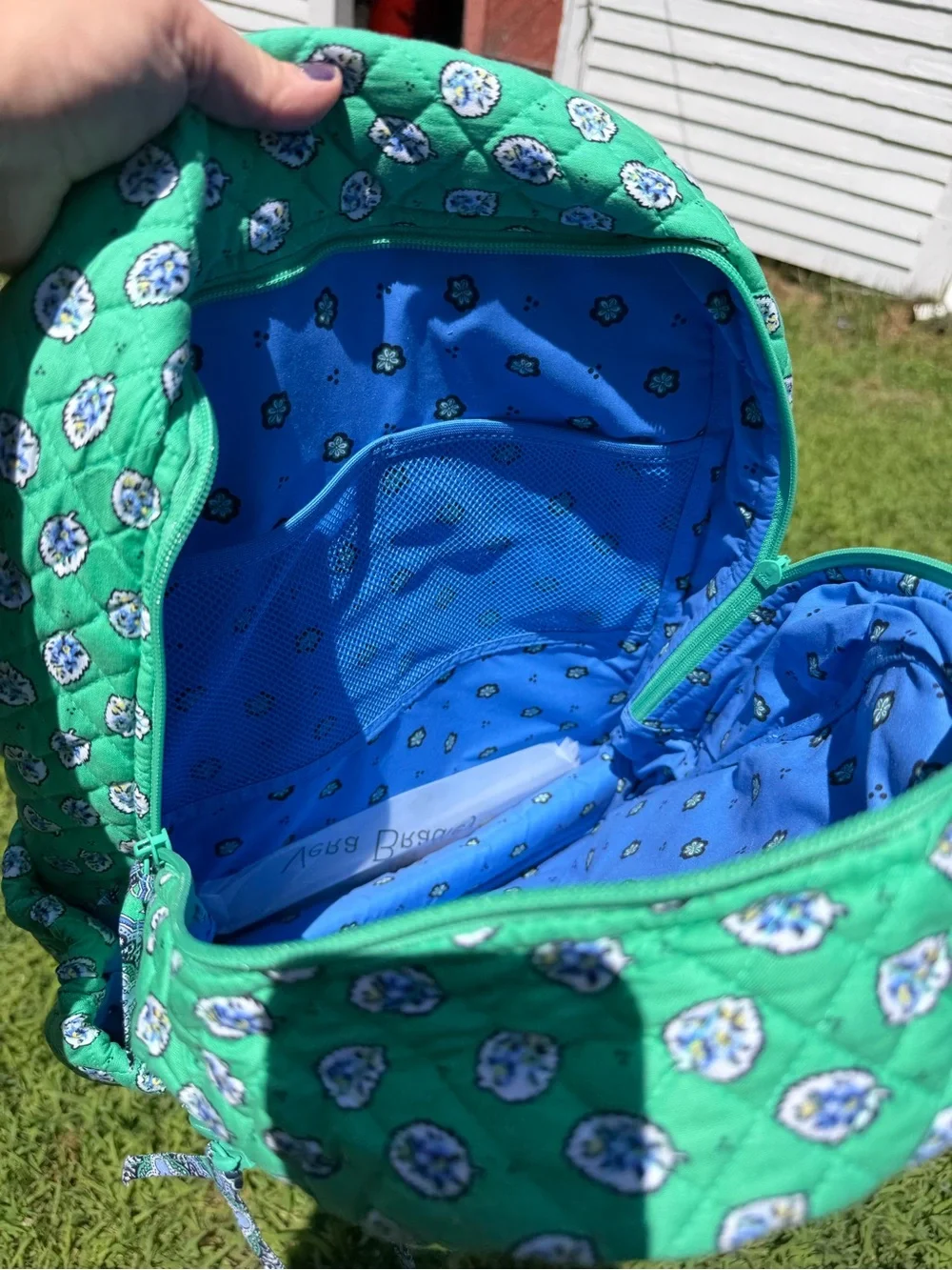 Vera Bradley Campus Backpack Garden Green Leaf NWT
